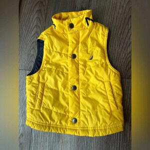 Nautica Bright Yellow‎ Puffer Vest Quilted Outerwear Kids 12M